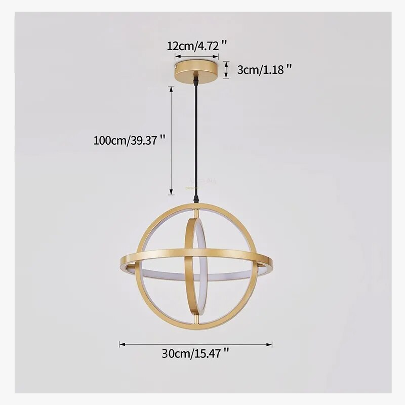 Suspension LED Rotative en Forme de Cercle