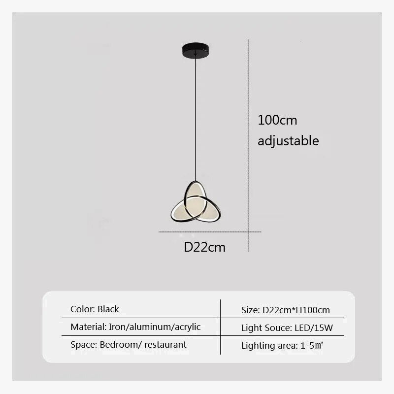 Suspension LED Rotative en Forme de Cercle