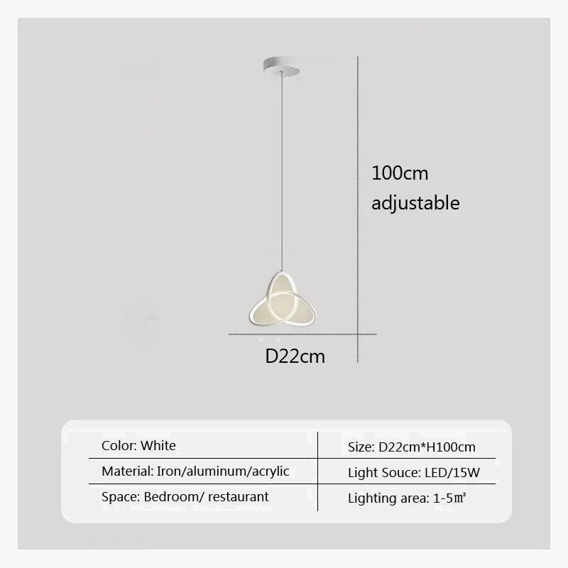 Suspension LED Rotative en Forme de Cercle