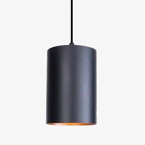 Suspension LED Vintage en Cylindre Noir