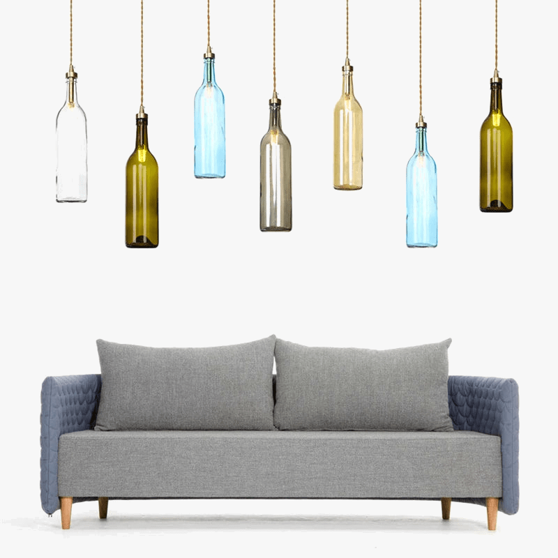 Suspension LED en laiton et verre design contemporain décoratif | Marco Lucetti