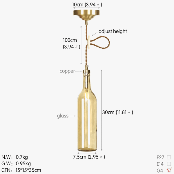 Suspension LED en laiton et verre design contemporain décoratif | Marco Lucetti