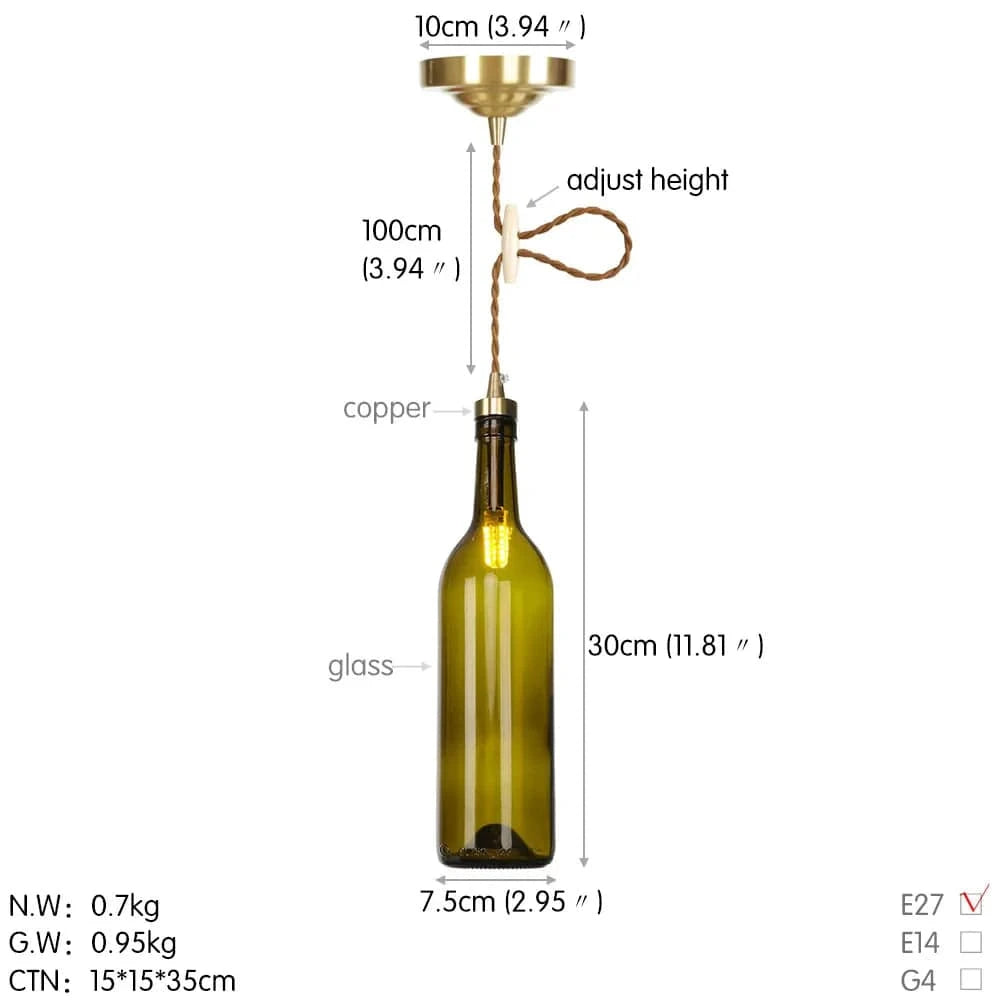 Suspension LED en laiton et verre design contemporain décoratif | Marco Lucetti Brun / 0-5W