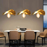 Suspension LED en laiton feuille de Lotus pour un éclairage moderne et élégant | Marco Lucetti