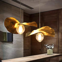 Suspension LED en laiton feuille de Lotus pour un éclairage moderne et élégant | Marco Lucetti