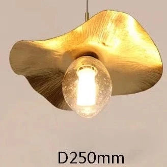 Suspension LED en laiton feuille de Lotus pour un éclairage moderne et élégant | Marco Lucetti P25cm H22cm