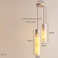 Suspension LED en marbre design de luxe | Marco Lucetti 25 35 cm / Argent / Dimmable
