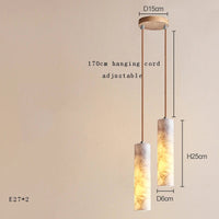 Suspension LED en marbre design de luxe | Marco Lucetti 25cmx2 / Argent / Dimmable