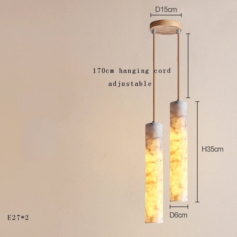 Suspension LED en marbre design de luxe | Marco Lucetti 35cmx2 / Argent / Dimmable