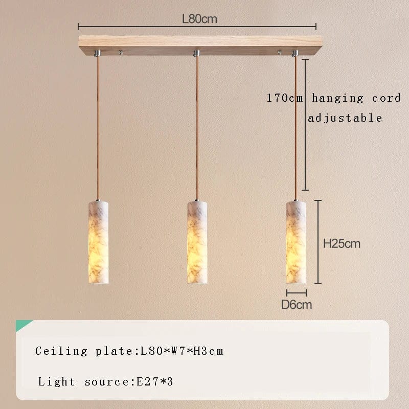 Suspension LED en marbre design de luxe | Marco Lucetti Longue 25cmx3 / Argent / Dimmable