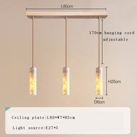 Suspension LED en marbre design de luxe | Marco Lucetti Longue 25cmx3 / Argent / Dimmable