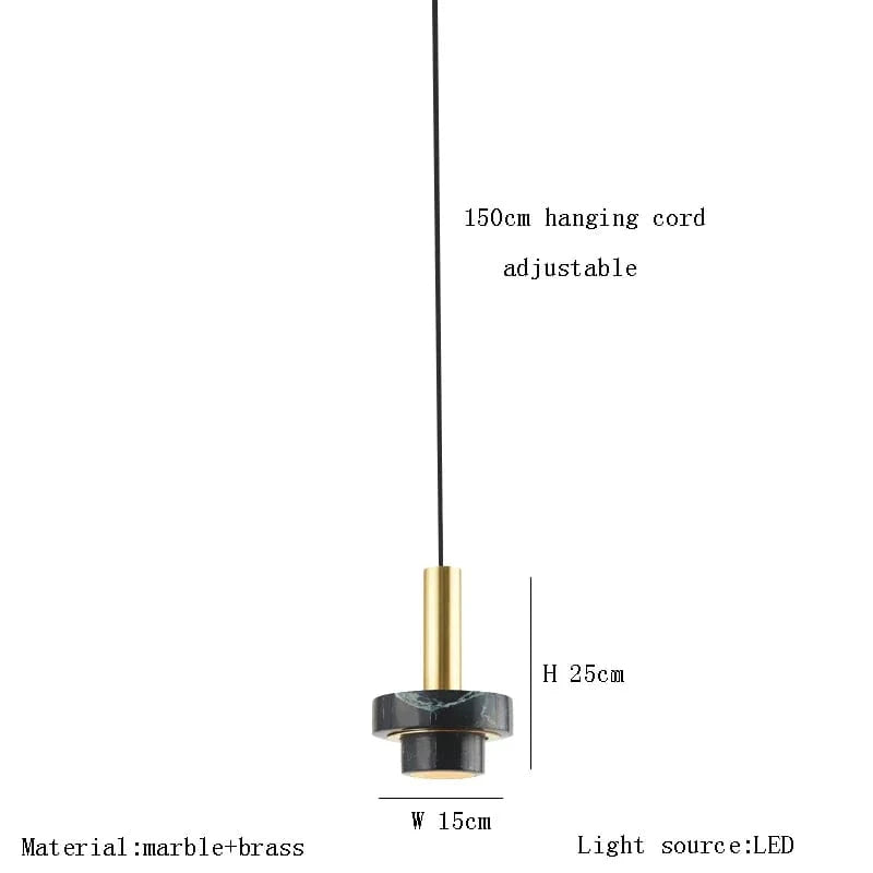 Suspension LED en marbre pour illuminer votre intérieur | Marco Lucetti A vert / Lumière blanche