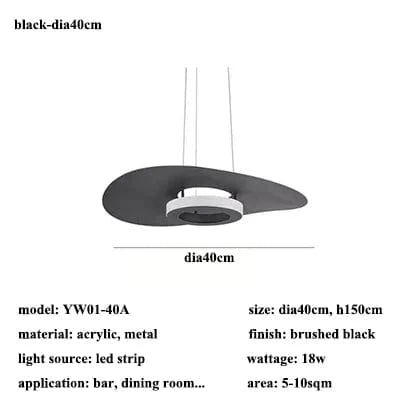 Suspension LED en métal au design nordique ajustable | Marco Lucetti Noir 40cm / Lumière chaude