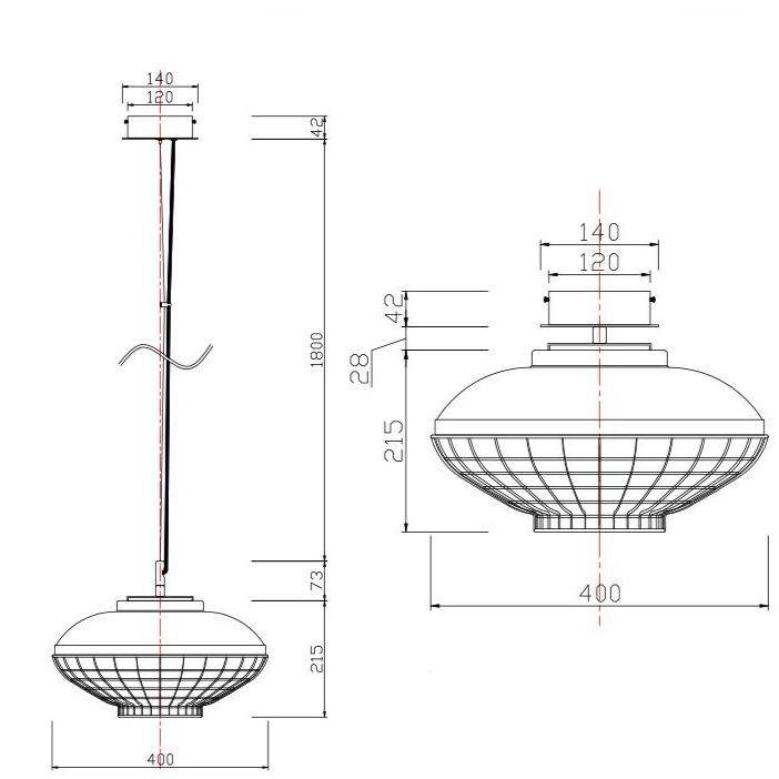 Suspension LED en métal rose gold, design moderne | Marco Lucetti