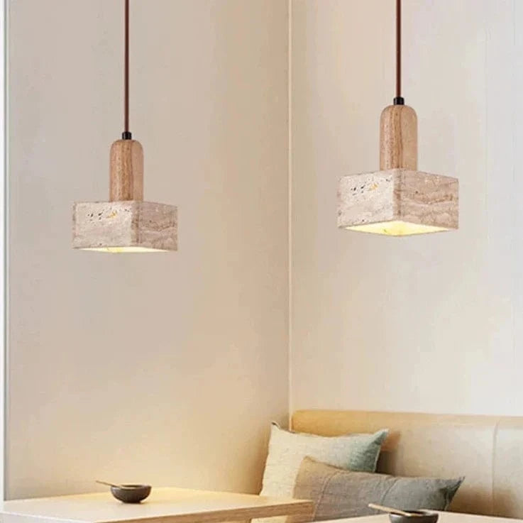 Suspension LED en pierre carrée pour décor rétro de chez vous | Marco Lucetti