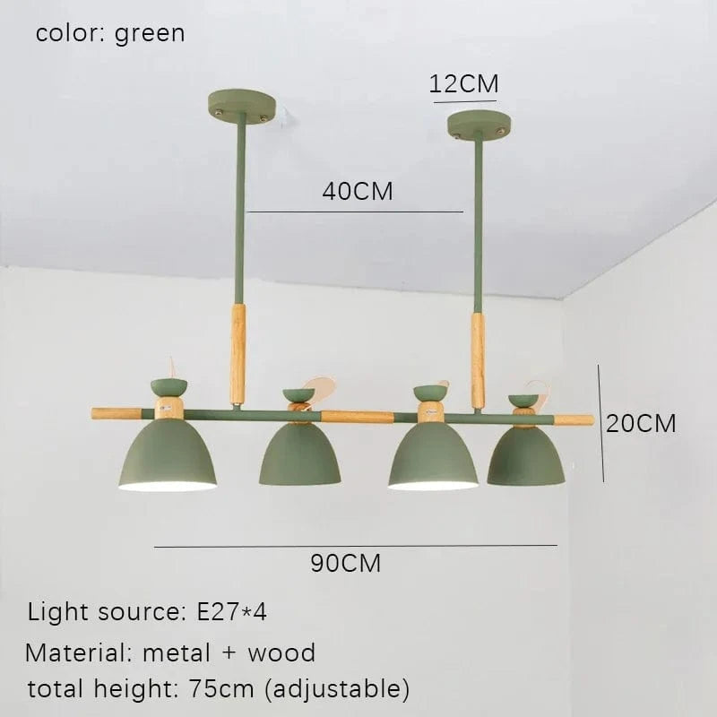 Suspension LED en Rondins Nordiques - Déco Inspirante | Marco Lucetti Vert
