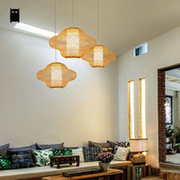 Suspension LED en rotin avec abat-jour rond | Marco Lucetti