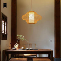 Suspension LED en rotin avec abat-jour rond | Marco Lucetti