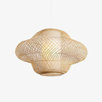 Suspension LED en rotin avec abat-jour rond | Marco Lucetti