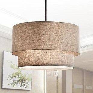 Suspension LED en tissu Cylindra | Marco Lucetti Beige / 40cm