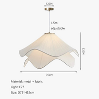 Suspension LED en tissu de Style Scandinave Minimaliste Crème