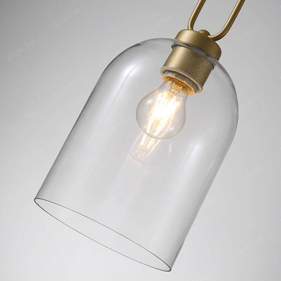 Suspension LED en verre arrondi avec anneau doré | Marco Lucetti