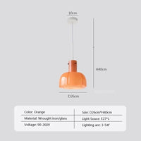 Suspension LED en verre au design nordique en suspension | Marco Lucetti Orange / Blanc froid