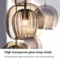 Suspension LED en verre au design nordique - Gris fumé influence scandinave
