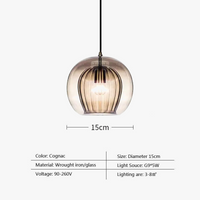 Suspension LED en verre au design nordique - Gris fumé influence scandinave