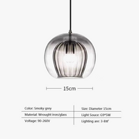 Suspension LED en verre au design nordique - Gris fumé influence scandinave