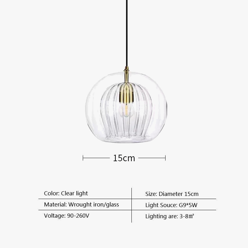 Suspension LED en verre au design nordique - Gris fumé influence scandinave