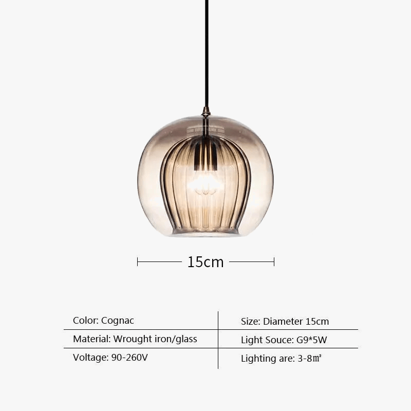 Suspension LED en verre au design nordique - Gris fumé influence scandinave | Marco Lucetti