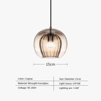 Suspension LED en verre au design nordique - Gris fumé influence scandinave | Marco Lucetti