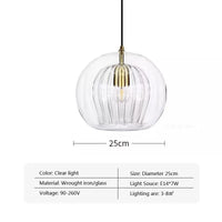 Suspension LED en verre au design nordique - Gris fumé influence scandinave | Marco Lucetti LPL133 Transparent 25 cm / Blanc froid