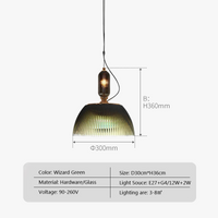 Suspension LED en verre au design nordique contemporain.