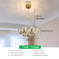 Suspension LED en verre design Nordique Moderne
