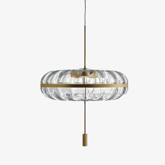 Suspension LED en verre avec cercle doré | Marco Lucetti