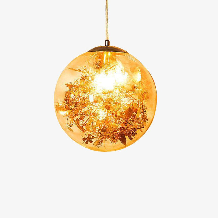 Suspension LED en verre avec feuilles chromées | Marco Lucetti