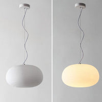 Suspension LED en verre blanc Caligari | Marco Lucetti