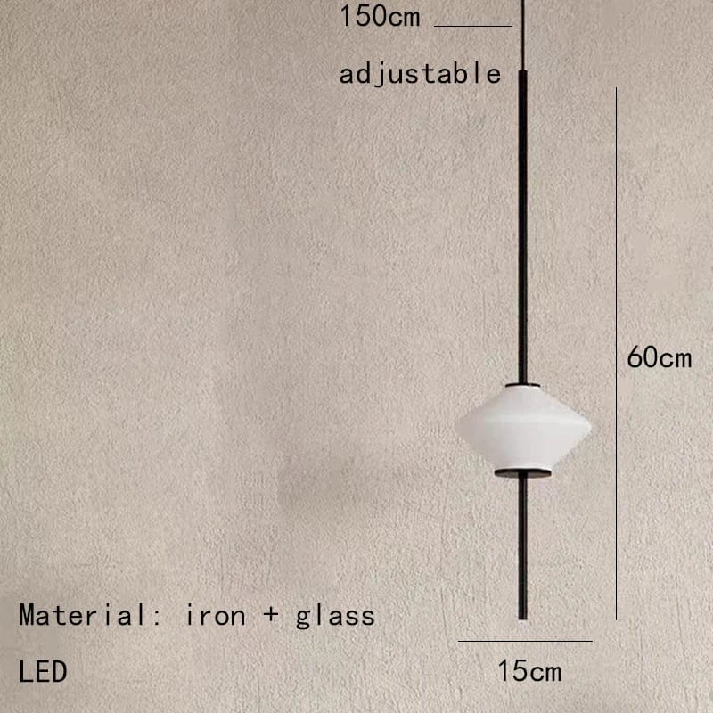 Suspension LED en verre blanc design | Marco Lucetti 1 lumière-noir / Lumière chaude 3000K