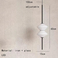 Suspension LED en verre blanc design | Marco Lucetti 2 lumières-noir / Lumière chaude 3000K