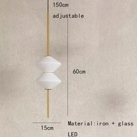 Suspension LED en verre blanc design | Marco Lucetti 2 lumières-or / Lumière chaude 3000K