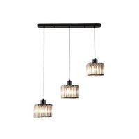 Suspension LED en verre carré - Design contemporain | Marco Lucetti 3 lampes - Base rectangle