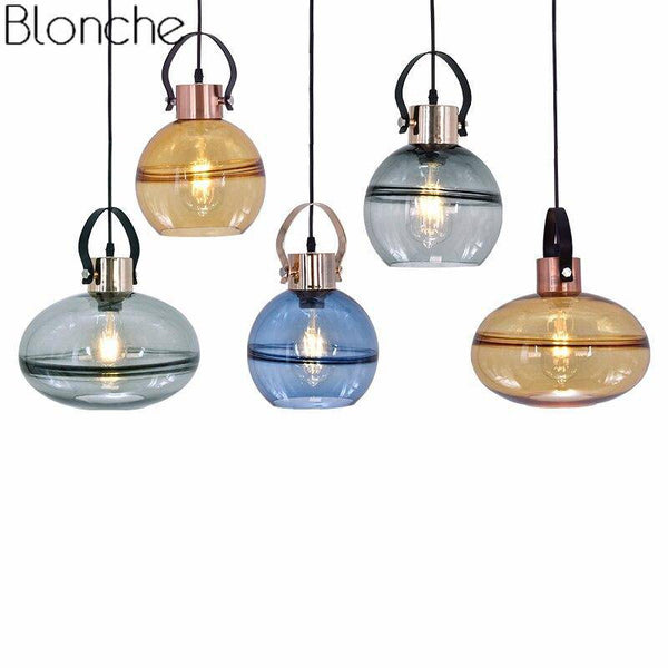 Suspension LED en verre coloré au style vintage | Marco Lucetti