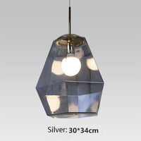 Suspension LED en verre coloré : Diamants Design | Marco Lucetti B / Argenté