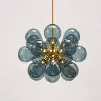 Suspension LED en verre coloré Glass Luxe | Marco Lucetti Bleu / Chaude