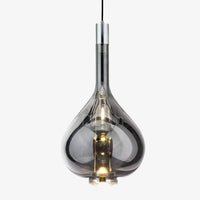 Suspension LED en verre coloré Waterdrop. | Marco Lucetti Gris