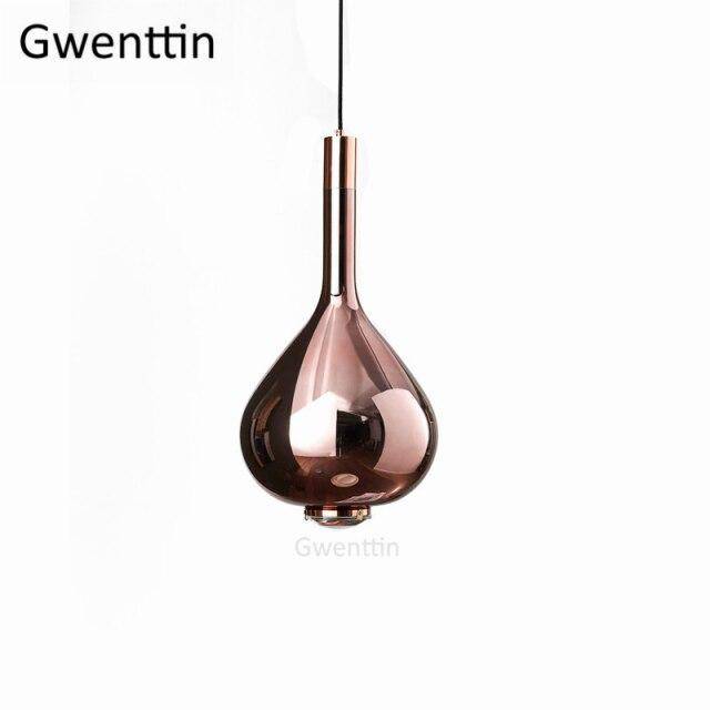 Suspension LED en verre coloré Waterdrop. | Marco Lucetti Rose gold