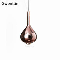 Suspension LED en verre coloré Waterdrop. | Marco Lucetti Rose gold