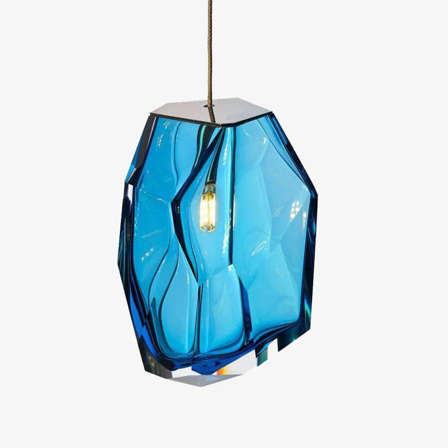 Suspension LED en verre cristal coloré Luxury | Marco Lucetti Bleu
